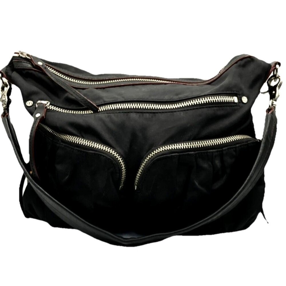 Mz Wallace Hayley Shoulder Bag Black w Leather Trim